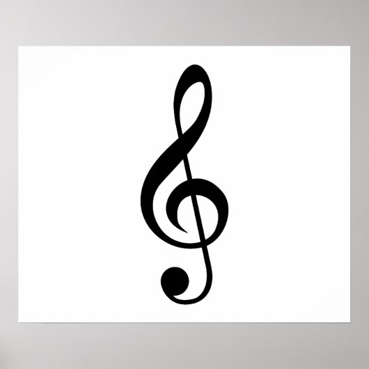 Muzieksymbool Treble Clef G-Clef Poster (Voorkant)