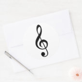Muzieksymbool Treble Clef G-Clef Ronde Sticker (Envelop)
