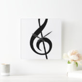 Muzieksymbool Treble Clef G-Clef Vierkante Klok (Huis)