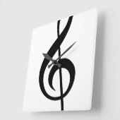 Muzieksymbool Treble Clef G-Clef Vierkante Klok (Hoek)