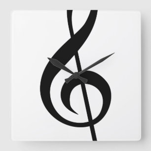 Muzieksymbool Treble Clef G-Clef Vierkante Klok