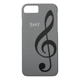 muzieksymbool ("treble clef") met aangepaste initi Case-Mate iPhone case