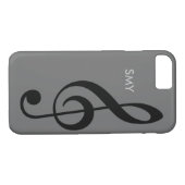 Muzieksymbool (treble clef) met aangepaste initial Case-Mate iPhone case (Achterkant (Horizontaal))