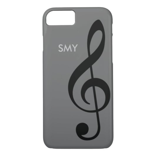 Muzieksymbool (treble clef) met aangepaste initial Case-Mate iPhone case (Achterkant)