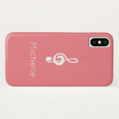 Muzieksymbool Treble Clef Pink Case-Mate iPhone Case (Achterkant (horizontaal))