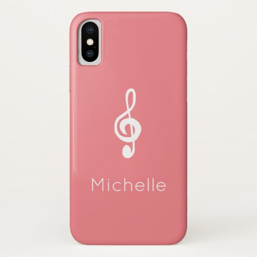 Muzieksymbool Treble Clef Pink Case-Mate iPhone Case (Achterkant)