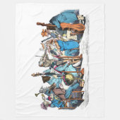 MUZIEKTAAL DIER BOERDERIJ ORCHESTRA FLEECE DEKEN (Voorkant)