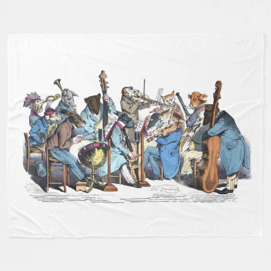 MUZIEKTAAL DIER BOERDERIJ ORCHESTRA FLEECE DEKEN (Voorkant (Horizontaal))