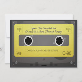 Muziektapepartij met 80-stijl Retro Kaart