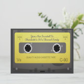 Muziektapepartij met 80-stijl Retro Kaart (Staand voorkant)