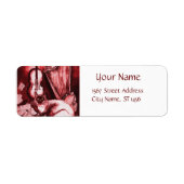 MUZIEKTE MET OWL, rood, wit Etiket (Voorkant)