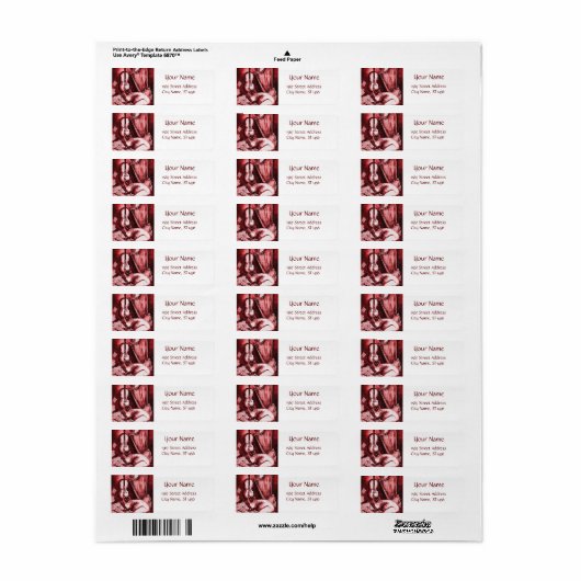 MUZIEKTE MET OWL, rood, wit Etiket (Full Sheet)