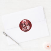 MUZIEKTE MET OWL, rood, wit Ronde Sticker (Envelop)