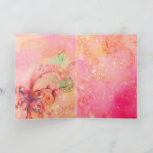 MUZIEKTE Pink Sparkles Feestdagen Kaart (Binnen)