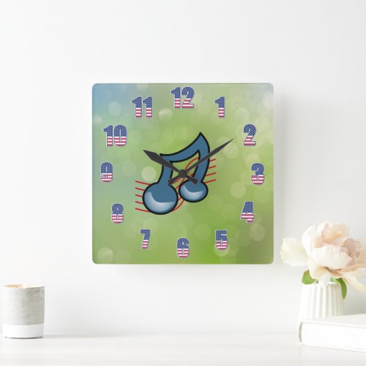 Muziektekenklok Vierkante Klok (Huis)