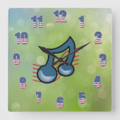 Muziektekenklok Vierkante Klok (Voorkant)