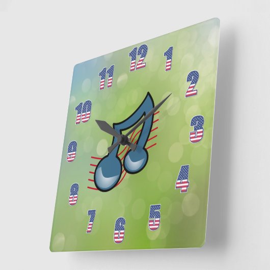 Muziektekenklok Vierkante Klok (Hoek)