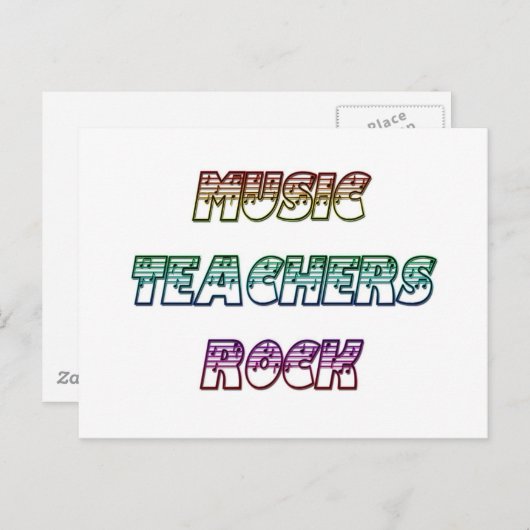 MUZIEKTEKERS ROCK BRIEFKAART (Voorkant / Achterkant)