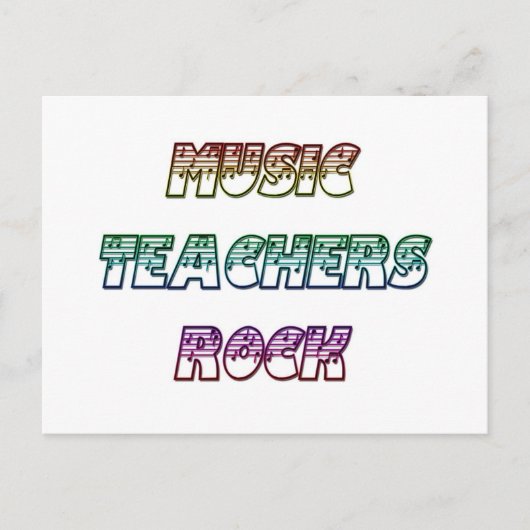 MUZIEKTEKERS ROCK BRIEFKAART (Voorkant)