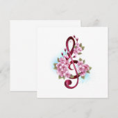 Muziektekiemen met Sakura bloemen Aankondiging (Voorkant / Achterkant)