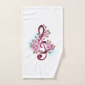 Muziektekiemen met Sakura bloemen Bad Handdoek (Handdoek)