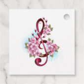 Muziektekiemen met Sakura bloemen Bedankjes Labels (Achterkant)