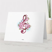 Muziektekiemen met Sakura bloemen Bedankkaart (Achterkant)