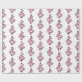 Muziektekiemen met Sakura bloemen Cadeaupapier (Vlak)