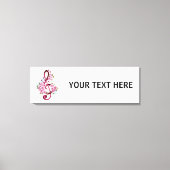 Muziektekiemen met Sakura bloemen Canvas Afdruk (Voorkant)