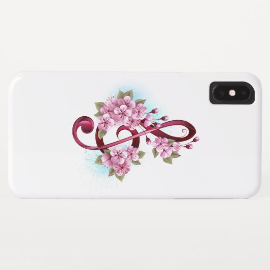 Muziektekiemen met Sakura bloemen Case-Mate iPhone Case (Achterkant (horizontaal))