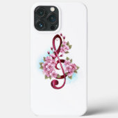 Muziektekiemen met Sakura bloemen Case-Mate iPhone Case (Achterkant)