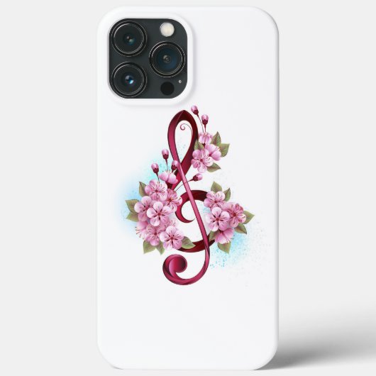 Muziektekiemen met Sakura bloemen Case-Mate iPhone Case (Achterkant)