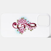 Muziektekiemen met Sakura bloemen Case-Mate iPhone Case (Achterkant (horizontaal))