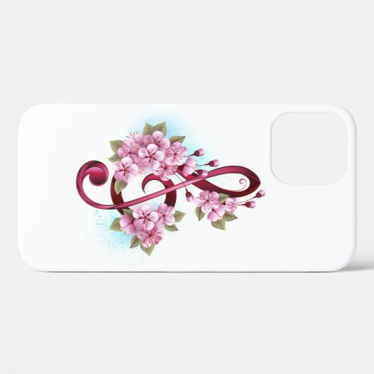 Muziektekiemen met Sakura bloemen Case-Mate iPhone Case (Achterkant (horizontaal))