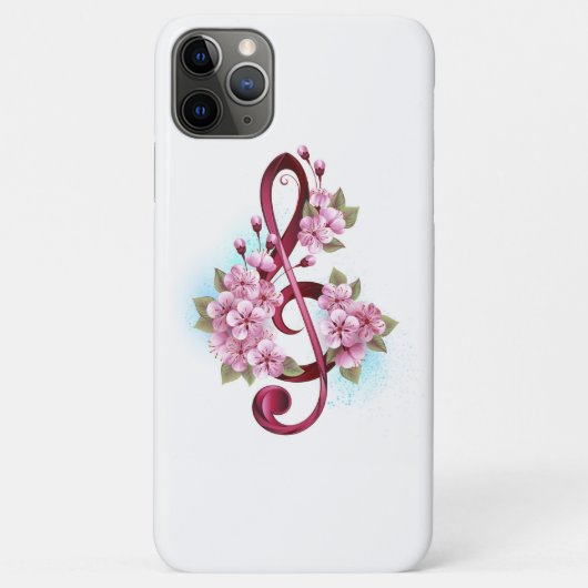 Muziektekiemen met Sakura bloemen Case-Mate iPhone Case (Achterkant)