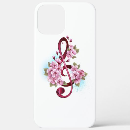 Muziektekiemen met Sakura bloemen Case-Mate iPhone Case (Achterkant)