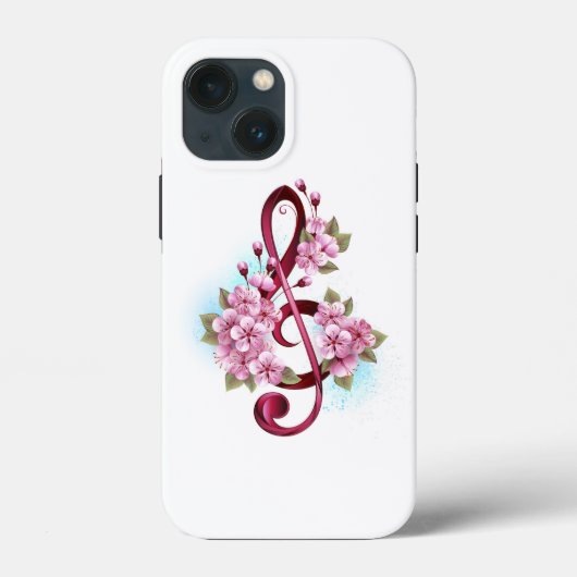 Muziektekiemen met Sakura bloemen Case-Mate iPhone Case (Achterkant)