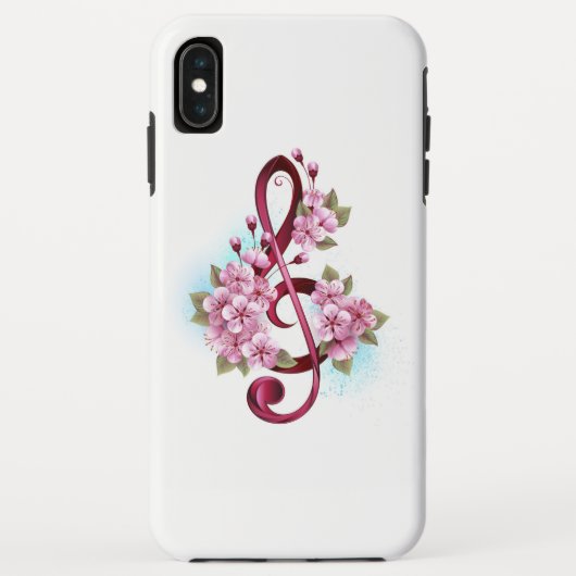 Muziektekiemen met Sakura bloemen Case-Mate iPhone Case (Achterkant)