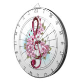 Muziektekiemen met Sakura bloemen Dartbord (Voorkant Rechts)