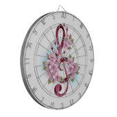 Muziektekiemen met Sakura bloemen Dartbord (Voorkant Links)