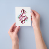 Muziektekiemen met Sakura bloemen Flyer (Hand)