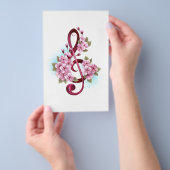 Muziektekiemen met Sakura bloemen Flyer (Hand)