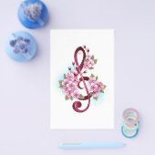 Muziektekiemen met Sakura bloemen Flyer (Enkel)