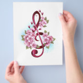 Muziektekiemen met Sakura bloemen Flyer (Hand)
