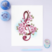 Muziektekiemen met Sakura bloemen Flyer (Enkel)