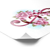 Muziektekiemen met Sakura bloemen Foto Afdruk (Hoek)