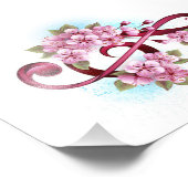 Muziektekiemen met Sakura bloemen Foto Afdruk (Hoek)