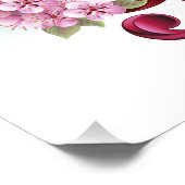 Muziektekiemen met Sakura bloemen Foto Afdruk (Hoek)