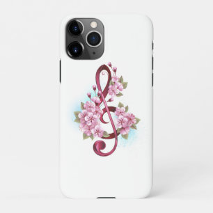 Muziektekiemen met Sakura bloemen iPhone 11Pro Hoesje