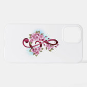 Muziektekiemen met Sakura bloemen iPhone Hoesje (Achterkant horizontaal)